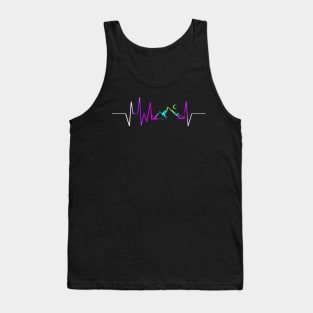 Heartbeat With Mountains In The Moonlight On Camping Tank Top